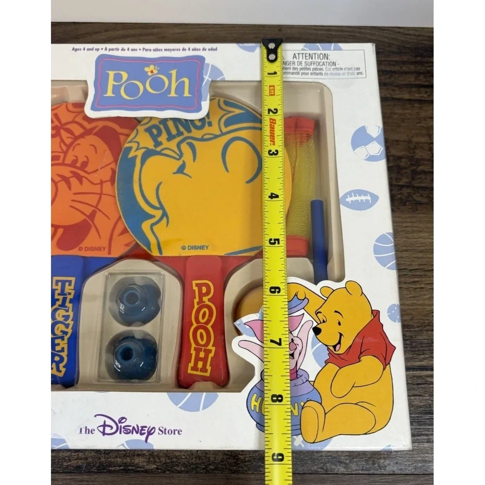 Vintage Winnie the Pooh Table Top Tennis Game Paddles Ball Net New Open Box